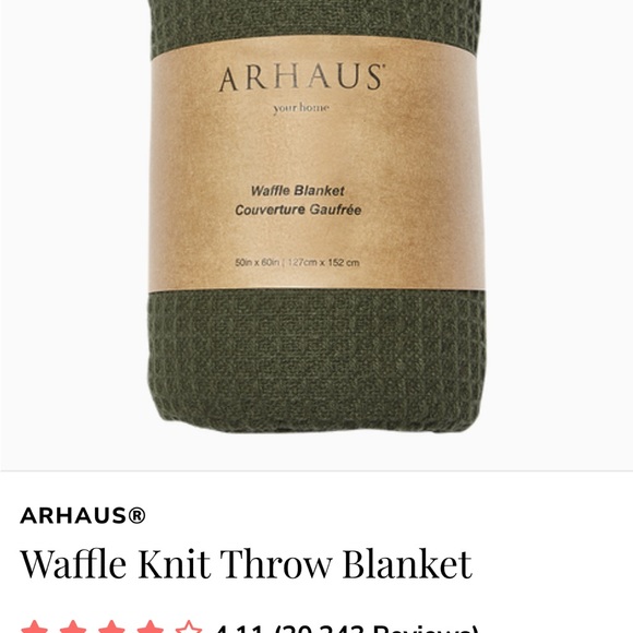 Arhaus Waffle Knit Throw Blanket - Picture 2 of 2